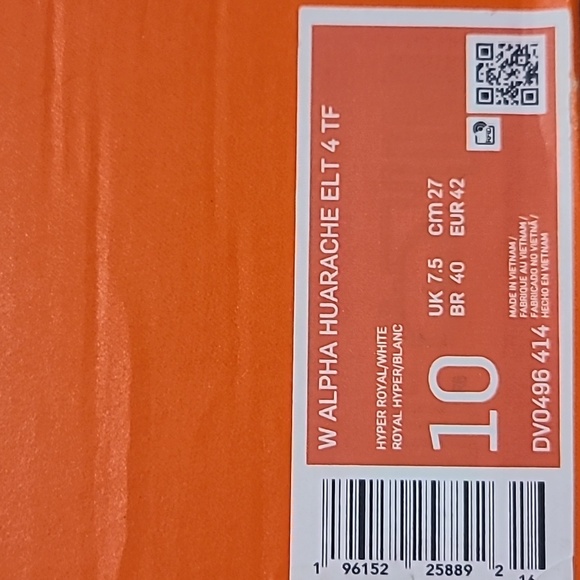 Nike Alpha Huarache Elite 4 Turfs 'Hyper Royal' DV0496-414 Size 10 - Picture 6 of 7